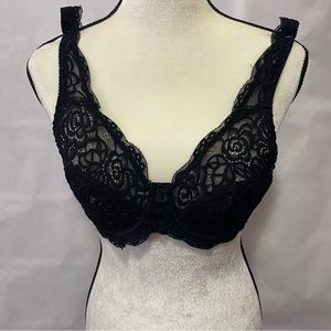 NWOT Black Soft Lace Adjustable Wired Bra Size 36B #0456